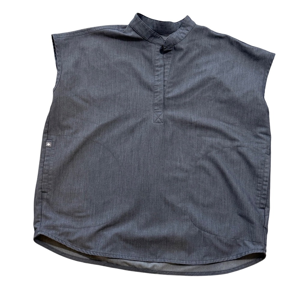 FIGS Technical Collection Heather Charcoal Gray Sleeveless Scrub Top Small